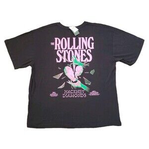 NWT The Rolling Stones Hackney Diamonds Sz Medium Mens Black Double Side T-Shirt